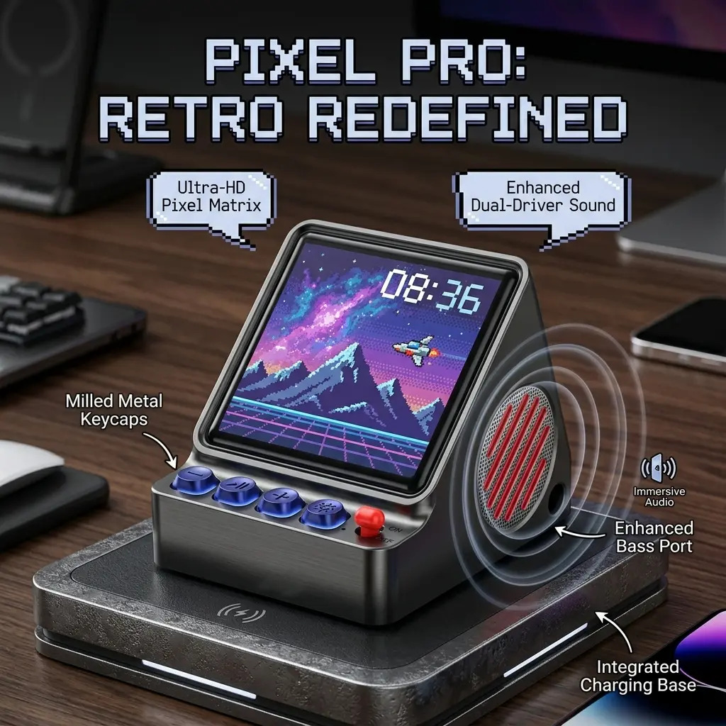 Retro Gaming Desk Setup - Retro Piksel Sanatı Programlanabilir LED Ekranlı