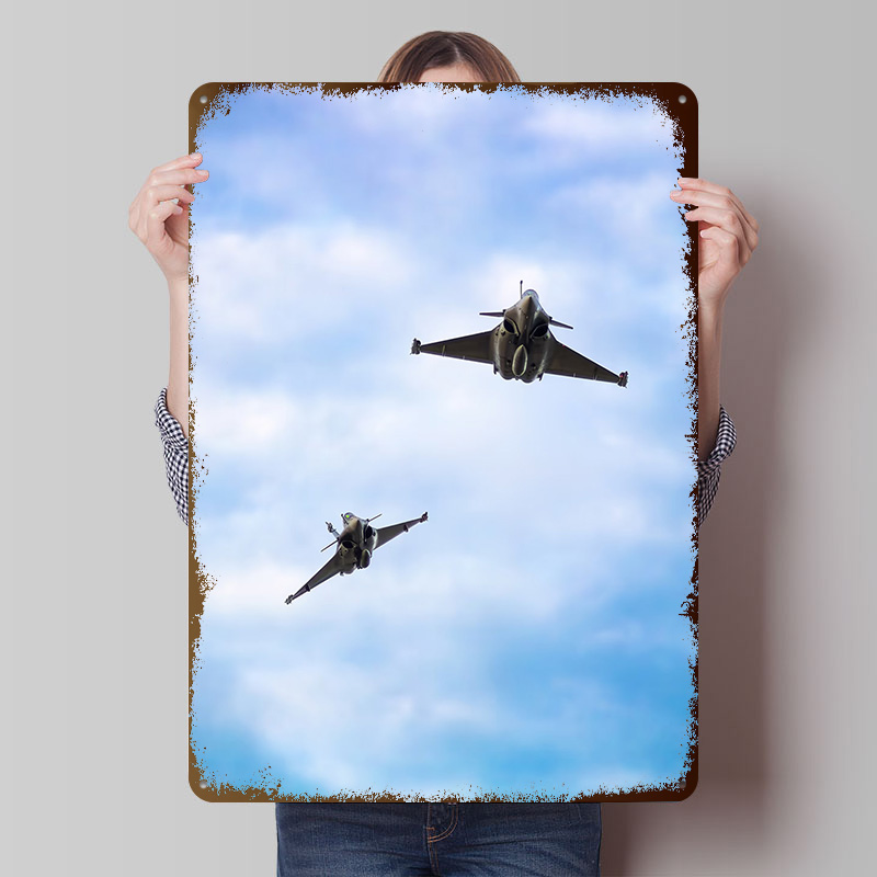 Retro Gaming X2 - Dassault Rafale X2 Teneke Poster Özelleştirilmiş