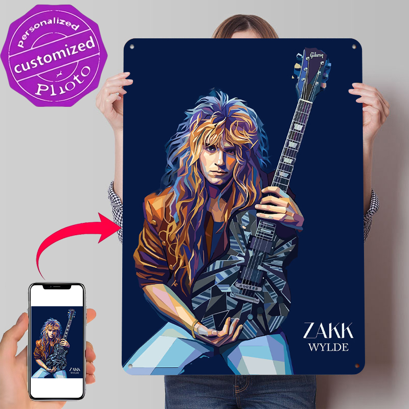 Retro Gaming At Home - Zakk Wylde Sanat Portresi Metal Poster