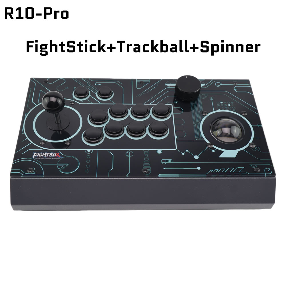 Retro Gaming Stick - FightBox R10-PRO Arcade Fight Stick, Trackball