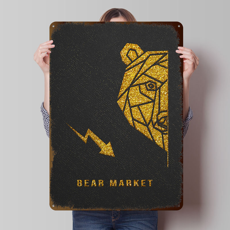 Retro Gaming Market - Altın Ayı Piyasası Metal Posteri Özelleştirilmiş