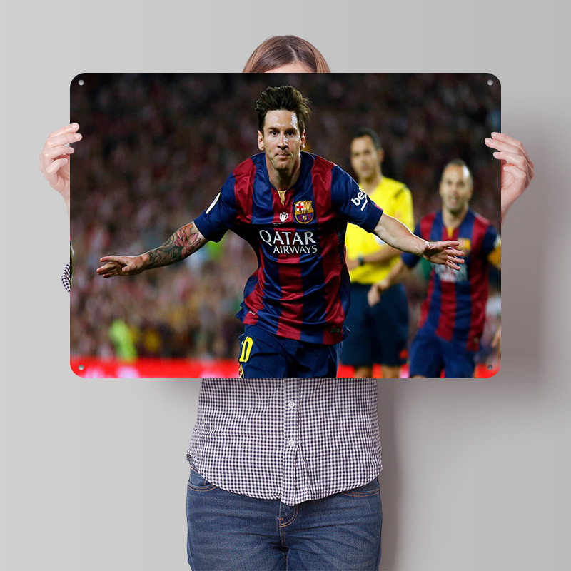 Retro Gaming At Home - Lionel Messi Futbol Baskılı Poster Özelleştirilmiş