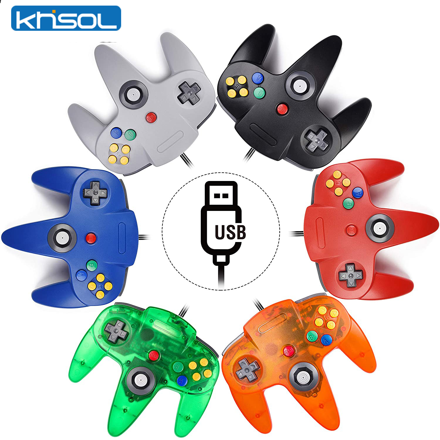 Retro Pc Gaming - N64 Denetleyici Klasik USB Kablolu Uzaktan